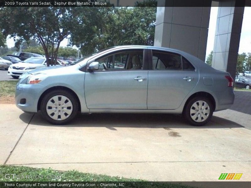 Zephyr Blue Metallic / Bisque 2009 Toyota Yaris Sedan