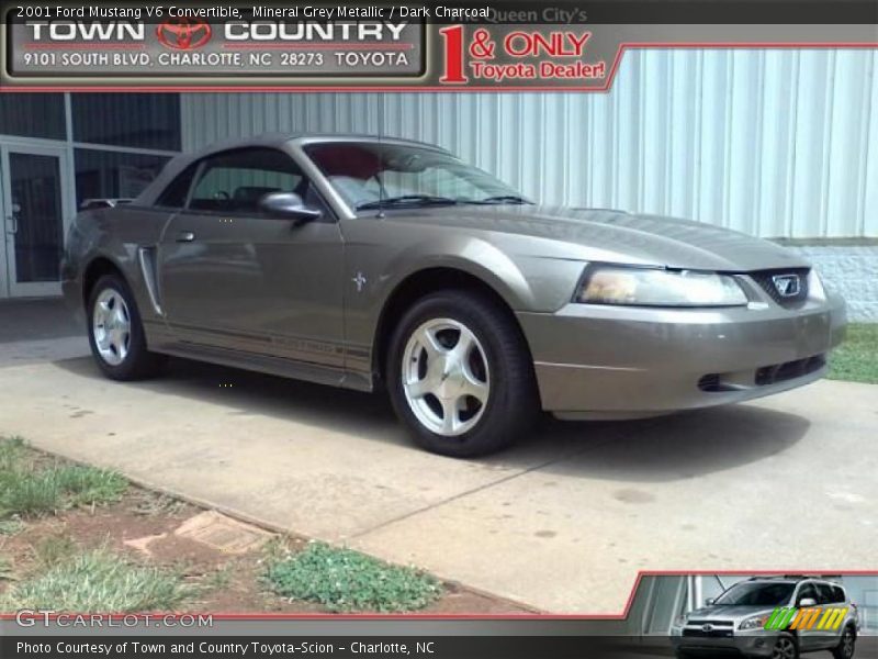 Mineral Grey Metallic / Dark Charcoal 2001 Ford Mustang V6 Convertible