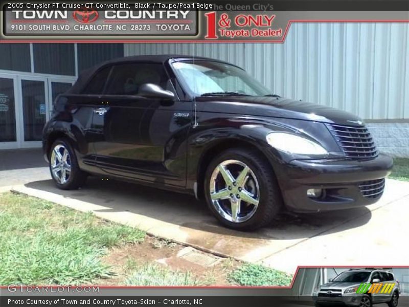Black / Taupe/Pearl Beige 2005 Chrysler PT Cruiser GT Convertible