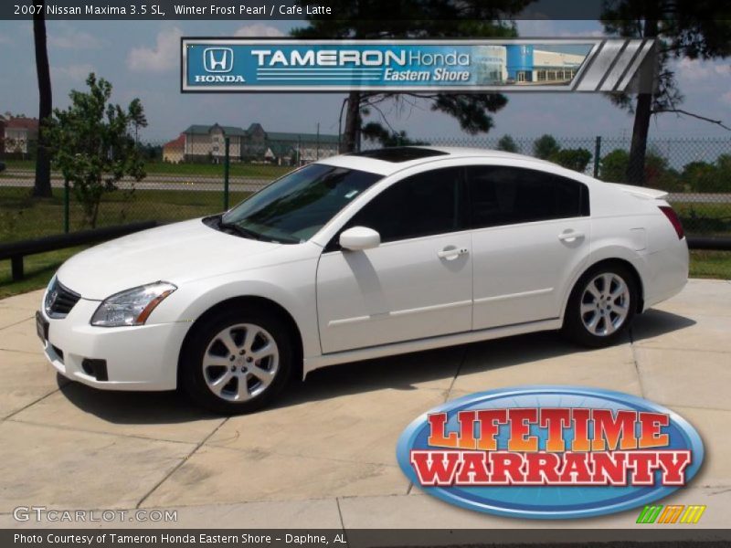 Winter Frost Pearl / Cafe Latte 2007 Nissan Maxima 3.5 SL
