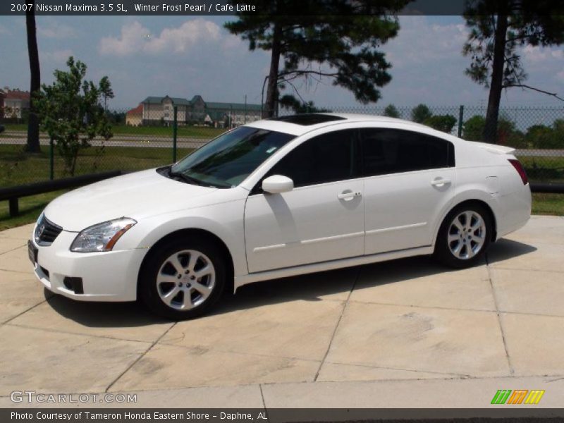 Winter Frost Pearl / Cafe Latte 2007 Nissan Maxima 3.5 SL