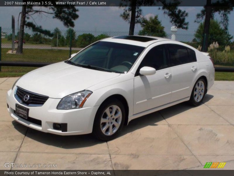 Winter Frost Pearl / Cafe Latte 2007 Nissan Maxima 3.5 SL