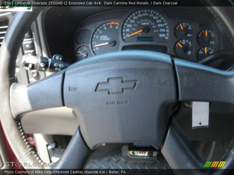 Dark Carmine Red Metallic / Dark Charcoal 2003 Chevrolet Silverado 2500HD LS Extended Cab 4x4