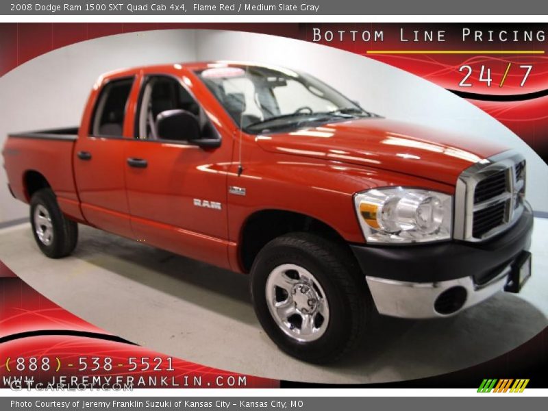 Flame Red / Medium Slate Gray 2008 Dodge Ram 1500 SXT Quad Cab 4x4