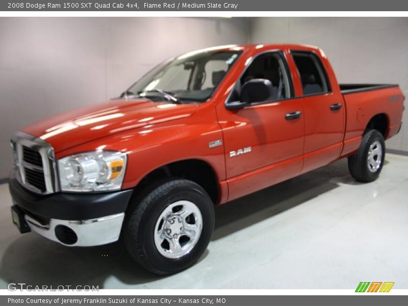 Flame Red / Medium Slate Gray 2008 Dodge Ram 1500 SXT Quad Cab 4x4