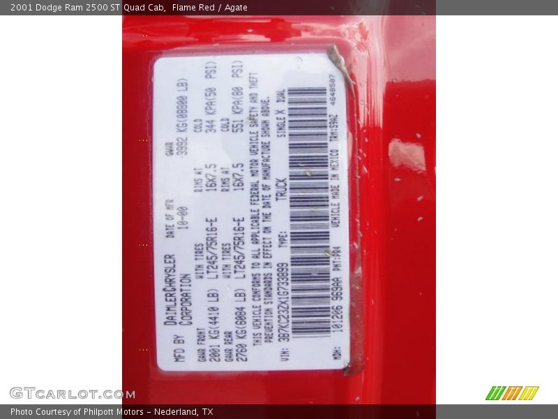 Flame Red / Agate 2001 Dodge Ram 2500 ST Quad Cab