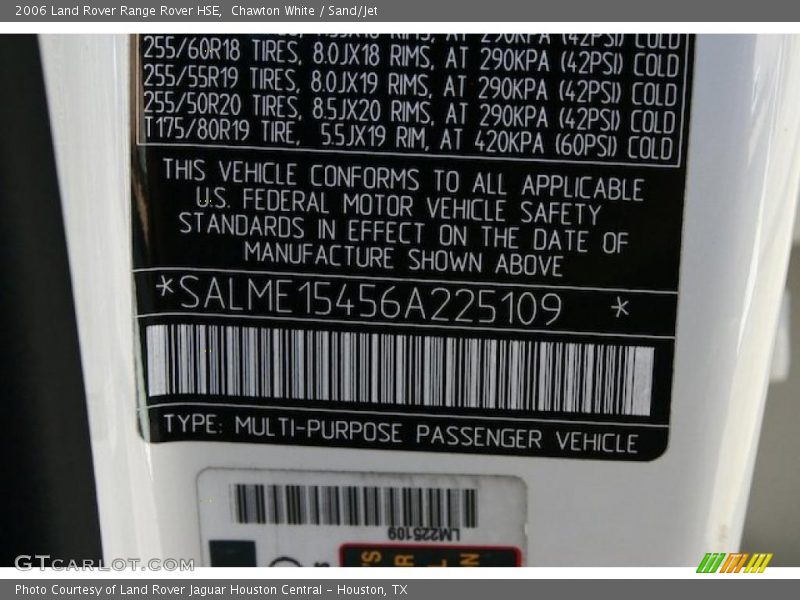 Chawton White / Sand/Jet 2006 Land Rover Range Rover HSE