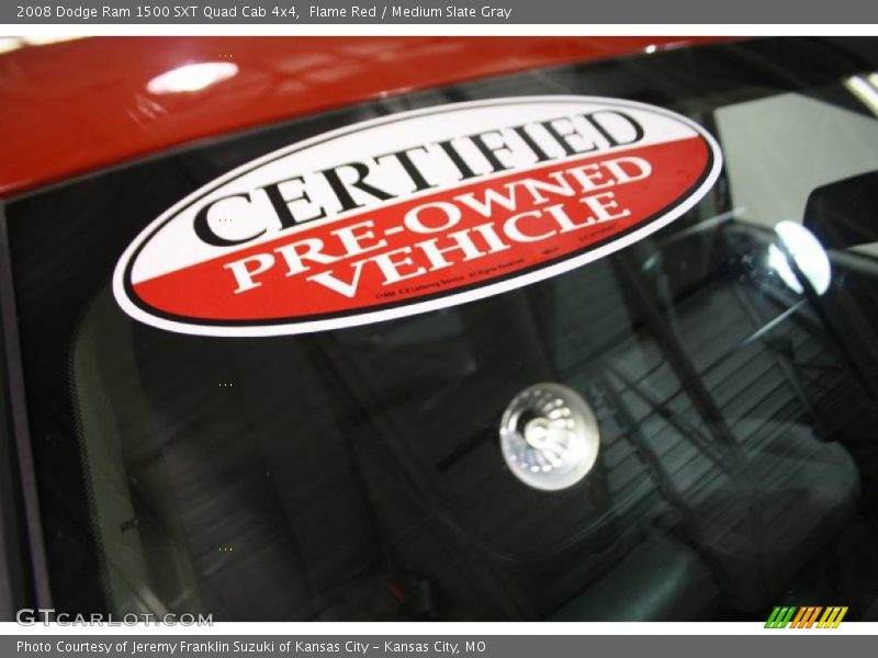 Flame Red / Medium Slate Gray 2008 Dodge Ram 1500 SXT Quad Cab 4x4