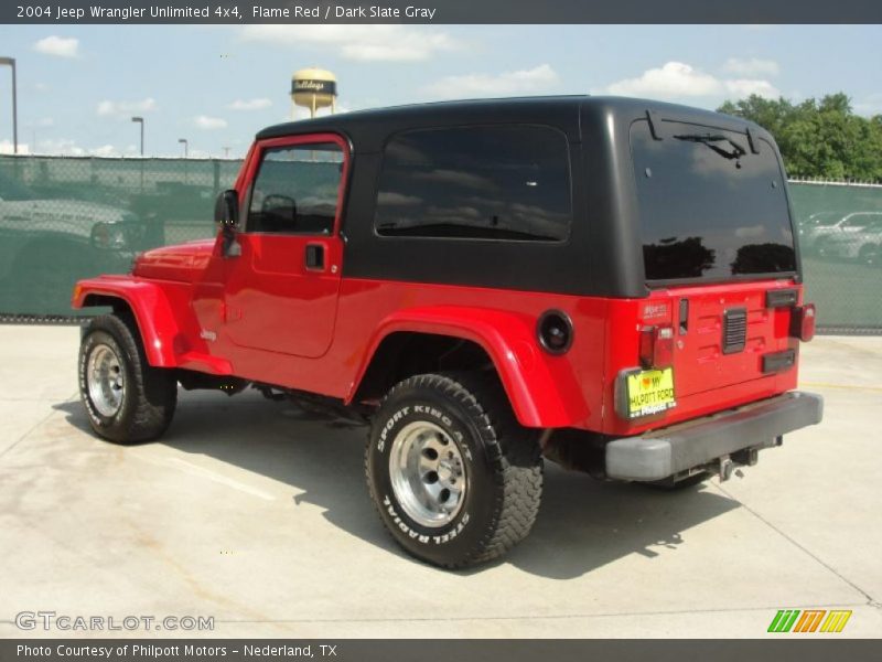 Flame Red / Dark Slate Gray 2004 Jeep Wrangler Unlimited 4x4