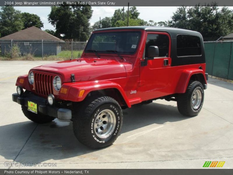 Flame Red / Dark Slate Gray 2004 Jeep Wrangler Unlimited 4x4
