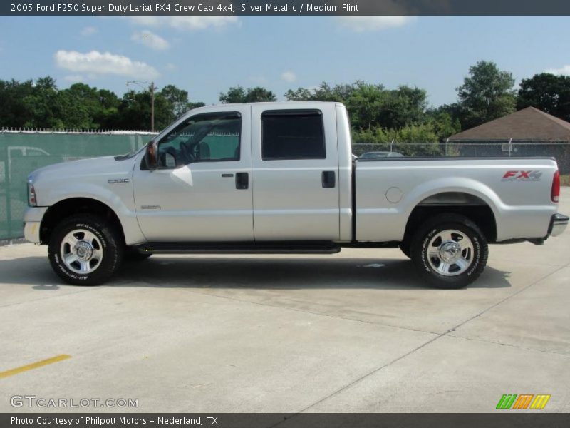 Silver Metallic / Medium Flint 2005 Ford F250 Super Duty Lariat FX4 Crew Cab 4x4