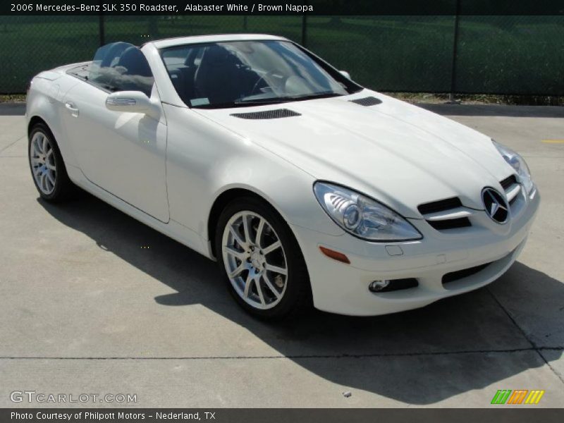 Alabaster White / Brown Nappa 2006 Mercedes-Benz SLK 350 Roadster