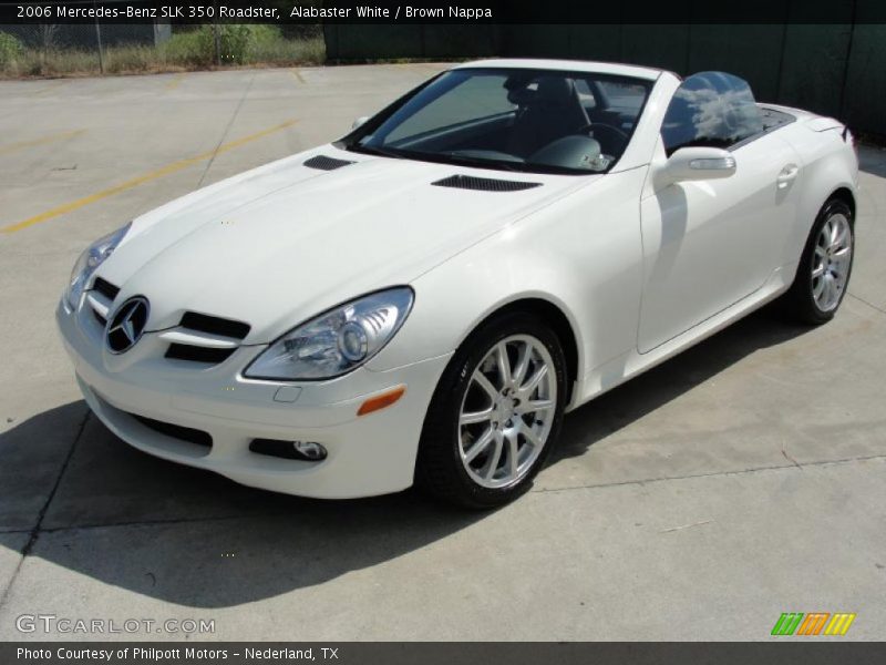 Alabaster White / Brown Nappa 2006 Mercedes-Benz SLK 350 Roadster