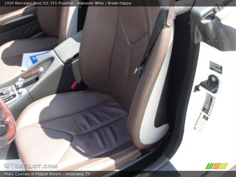 Alabaster White / Brown Nappa 2006 Mercedes-Benz SLK 350 Roadster