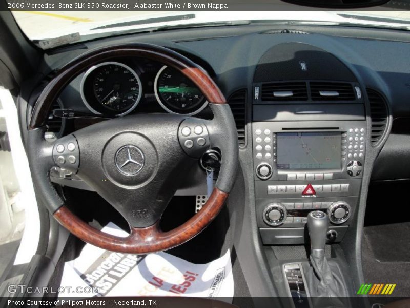 Alabaster White / Brown Nappa 2006 Mercedes-Benz SLK 350 Roadster