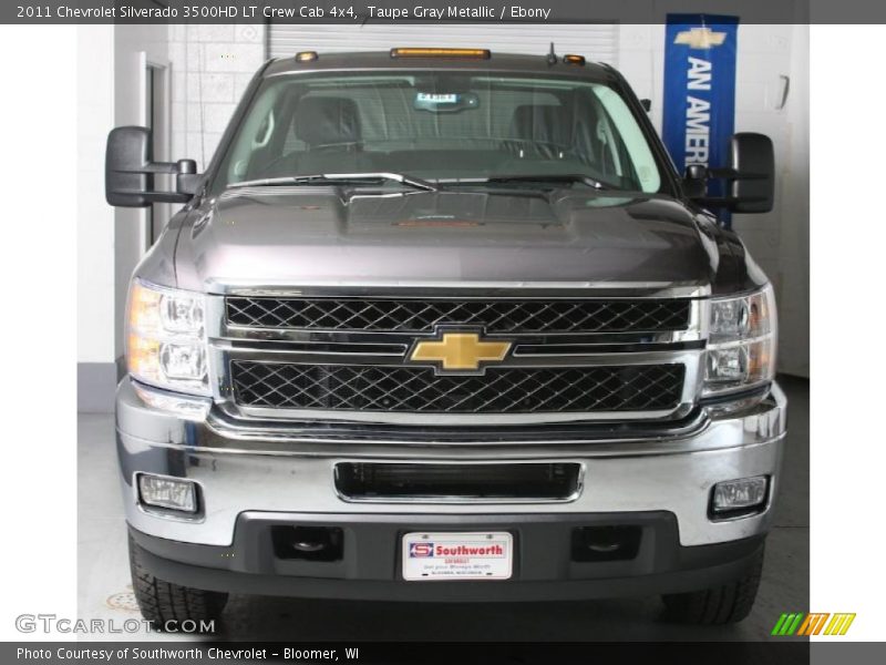 Taupe Gray Metallic / Ebony 2011 Chevrolet Silverado 3500HD LT Crew Cab 4x4