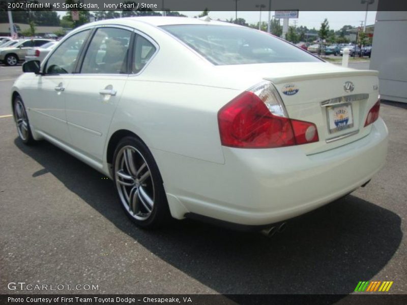 Ivory Pearl / Stone 2007 Infiniti M 45 Sport Sedan