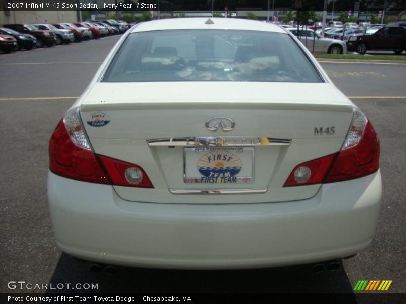 Ivory Pearl / Stone 2007 Infiniti M 45 Sport Sedan