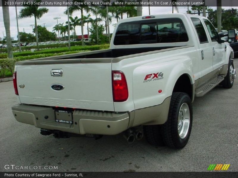 White Platinum Metallic Tri Coat / Chapparal Leather 2010 Ford F450 Super Duty King Ranch Crew Cab 4x4 Dually