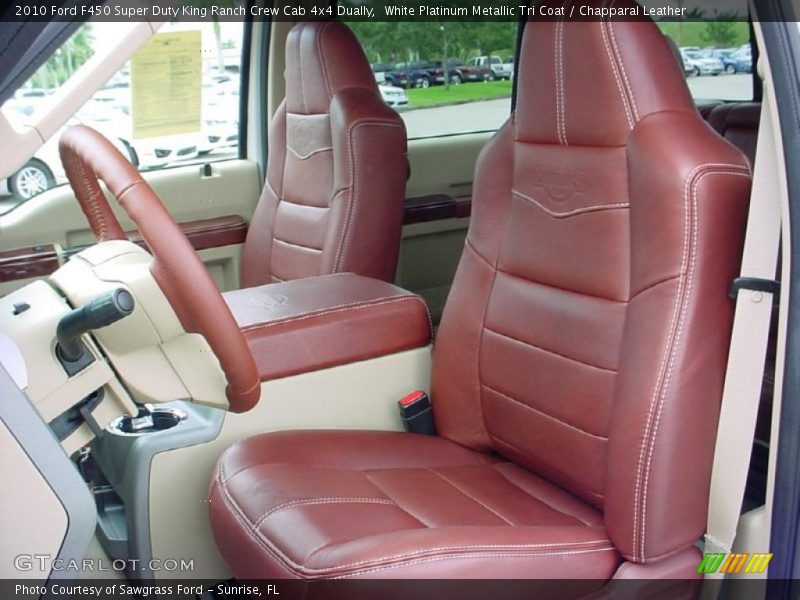 White Platinum Metallic Tri Coat / Chapparal Leather 2010 Ford F450 Super Duty King Ranch Crew Cab 4x4 Dually