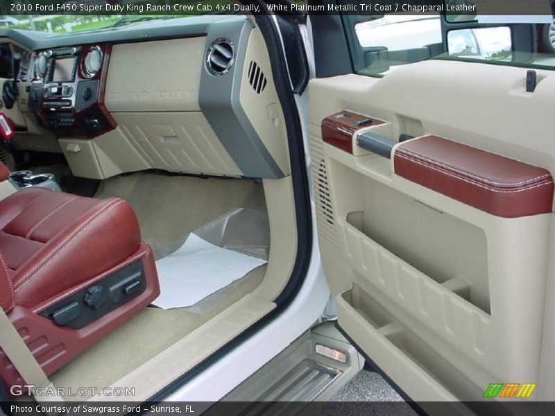 White Platinum Metallic Tri Coat / Chapparal Leather 2010 Ford F450 Super Duty King Ranch Crew Cab 4x4 Dually