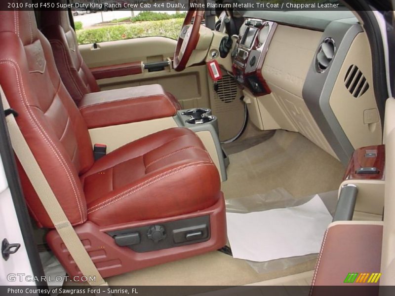 White Platinum Metallic Tri Coat / Chapparal Leather 2010 Ford F450 Super Duty King Ranch Crew Cab 4x4 Dually