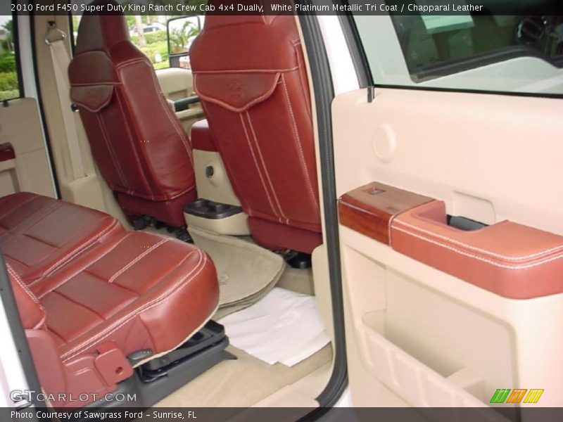White Platinum Metallic Tri Coat / Chapparal Leather 2010 Ford F450 Super Duty King Ranch Crew Cab 4x4 Dually