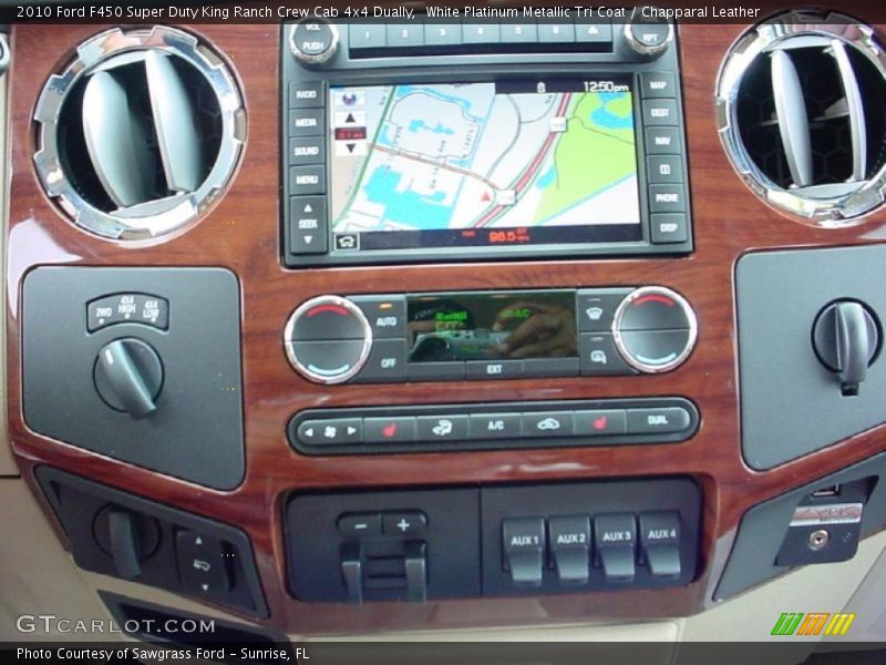 White Platinum Metallic Tri Coat / Chapparal Leather 2010 Ford F450 Super Duty King Ranch Crew Cab 4x4 Dually