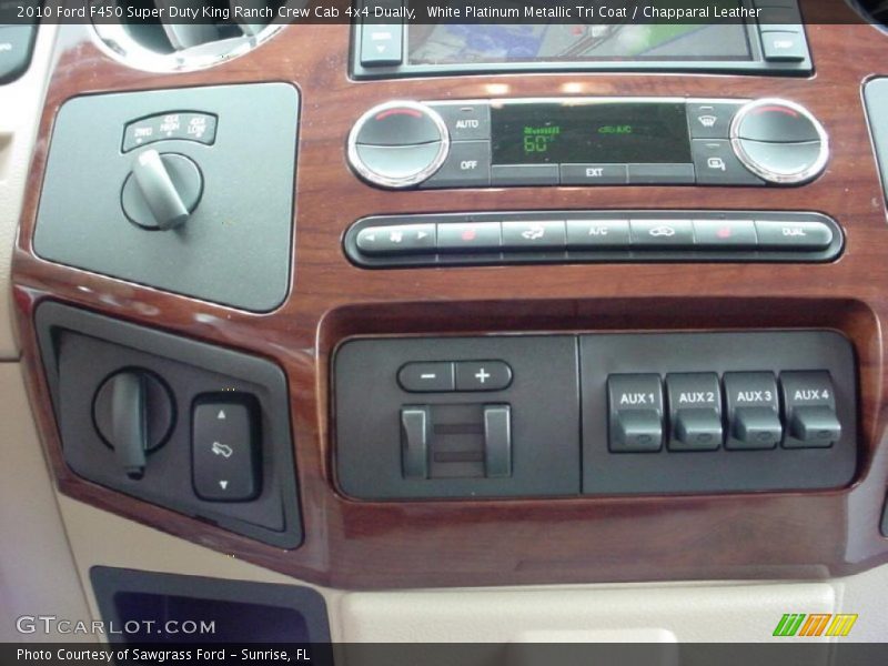 White Platinum Metallic Tri Coat / Chapparal Leather 2010 Ford F450 Super Duty King Ranch Crew Cab 4x4 Dually
