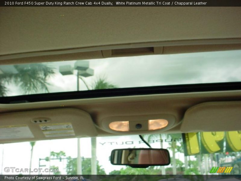 White Platinum Metallic Tri Coat / Chapparal Leather 2010 Ford F450 Super Duty King Ranch Crew Cab 4x4 Dually