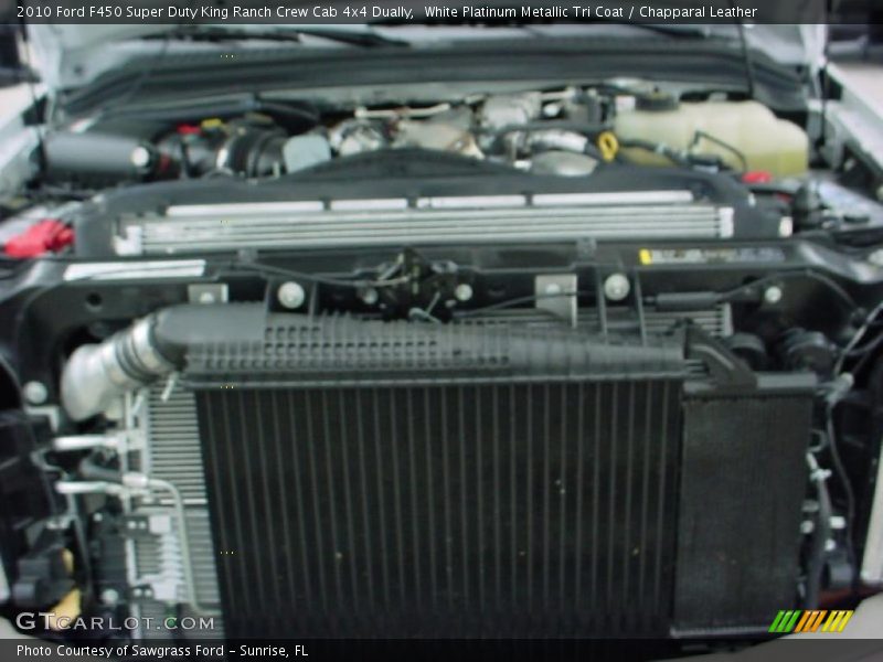 White Platinum Metallic Tri Coat / Chapparal Leather 2010 Ford F450 Super Duty King Ranch Crew Cab 4x4 Dually