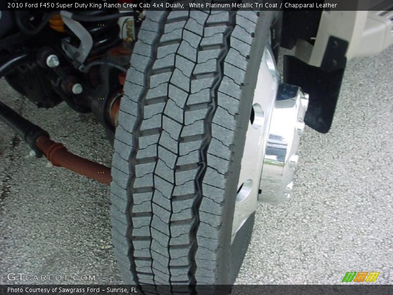 White Platinum Metallic Tri Coat / Chapparal Leather 2010 Ford F450 Super Duty King Ranch Crew Cab 4x4 Dually