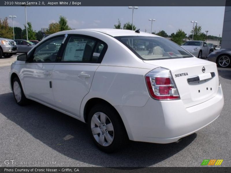 Aspen White / Beige 2010 Nissan Sentra 2.0