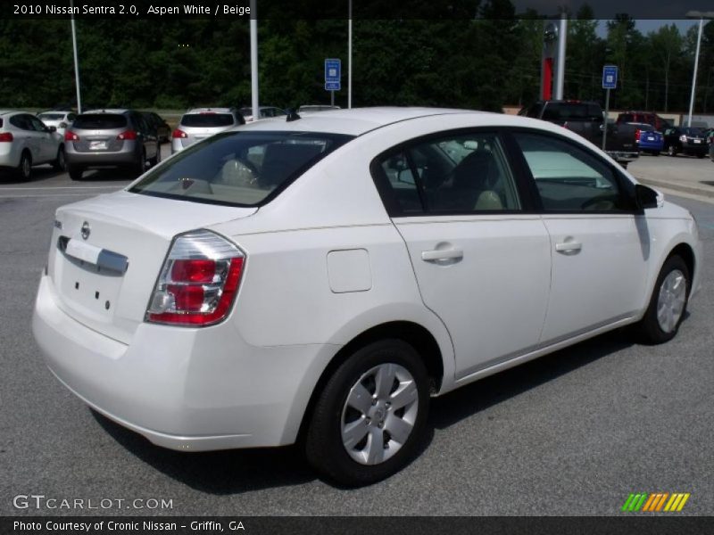 Aspen White / Beige 2010 Nissan Sentra 2.0