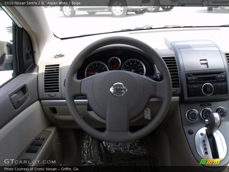Aspen White / Beige 2010 Nissan Sentra 2.0