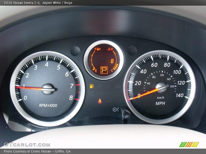 Aspen White / Beige 2010 Nissan Sentra 2.0