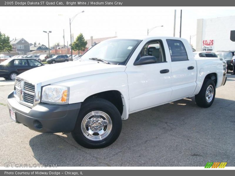 Bright White / Medium Slate Gray 2005 Dodge Dakota ST Quad Cab