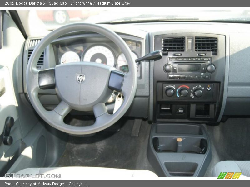 Bright White / Medium Slate Gray 2005 Dodge Dakota ST Quad Cab