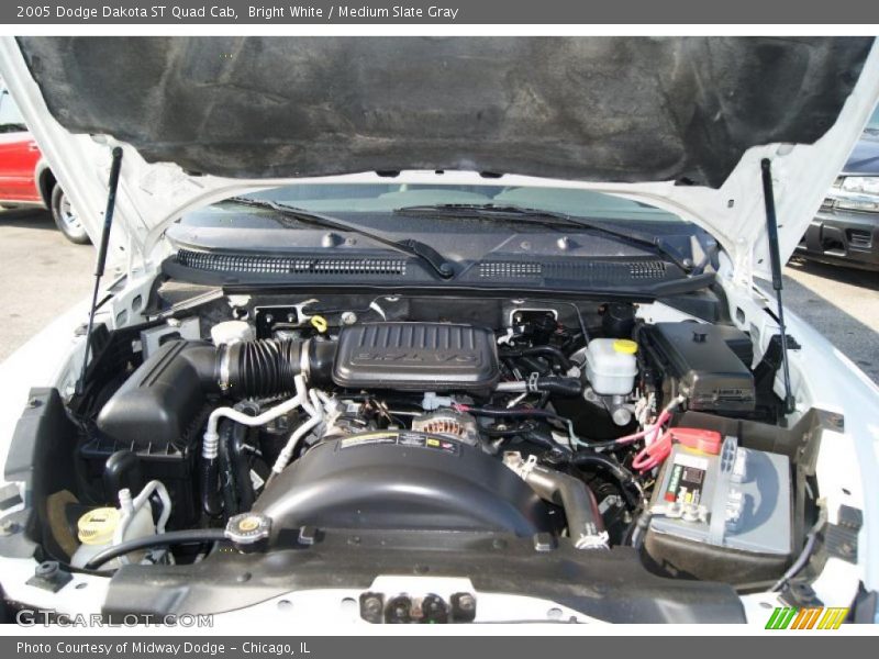 Bright White / Medium Slate Gray 2005 Dodge Dakota ST Quad Cab