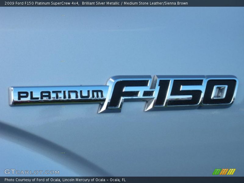Brilliant Silver Metallic / Medium Stone Leather/Sienna Brown 2009 Ford F150 Platinum SuperCrew 4x4