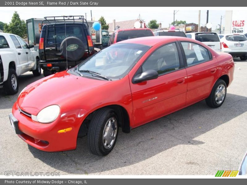 Flame Red / Dark Slate Gray 2001 Dodge Neon SE