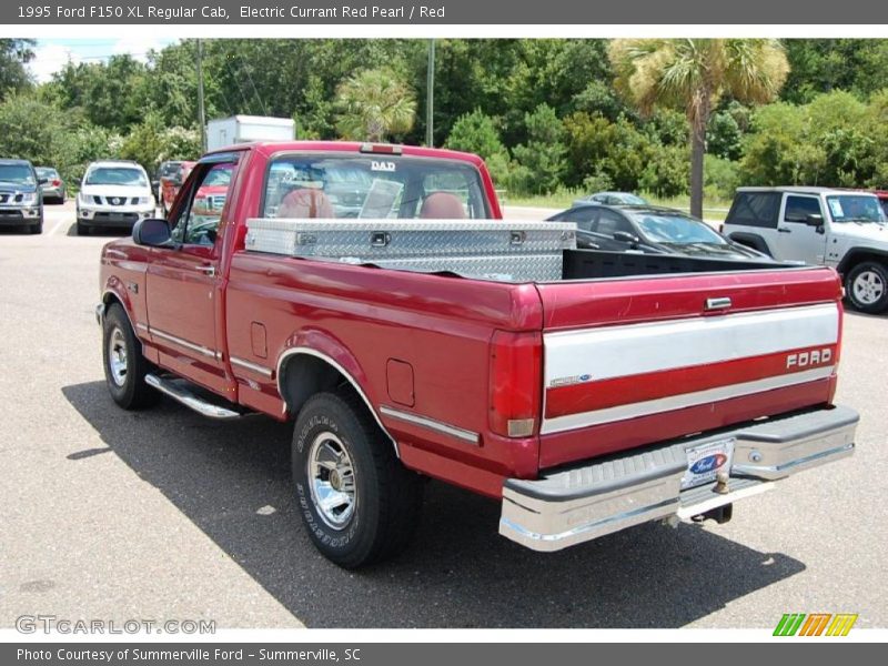 Electric Currant Red Pearl / Red 1995 Ford F150 XL Regular Cab