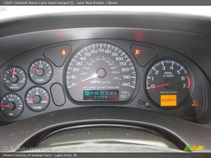 Laser Blue Metallic / Ebony 2005 Chevrolet Monte Carlo Supercharged SS