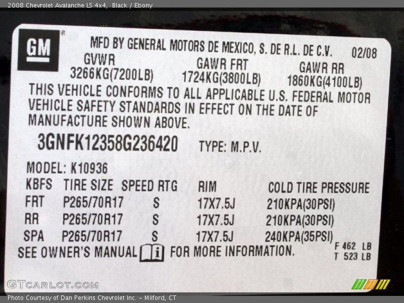 Black / Ebony 2008 Chevrolet Avalanche LS 4x4