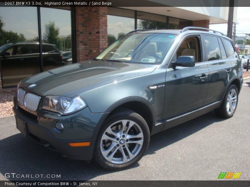 Highland Green Metallic / Sand Beige 2007 BMW X3 3.0si