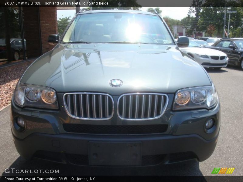 Highland Green Metallic / Sand Beige 2007 BMW X3 3.0si