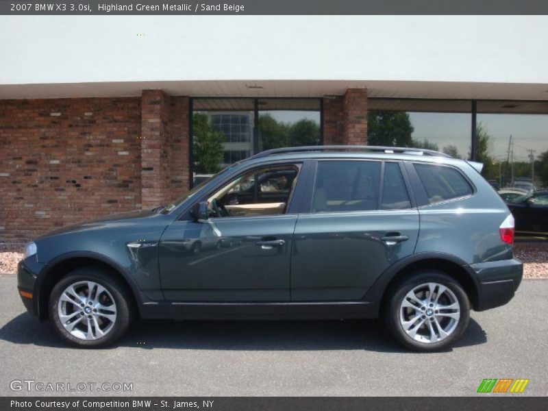 Highland Green Metallic / Sand Beige 2007 BMW X3 3.0si