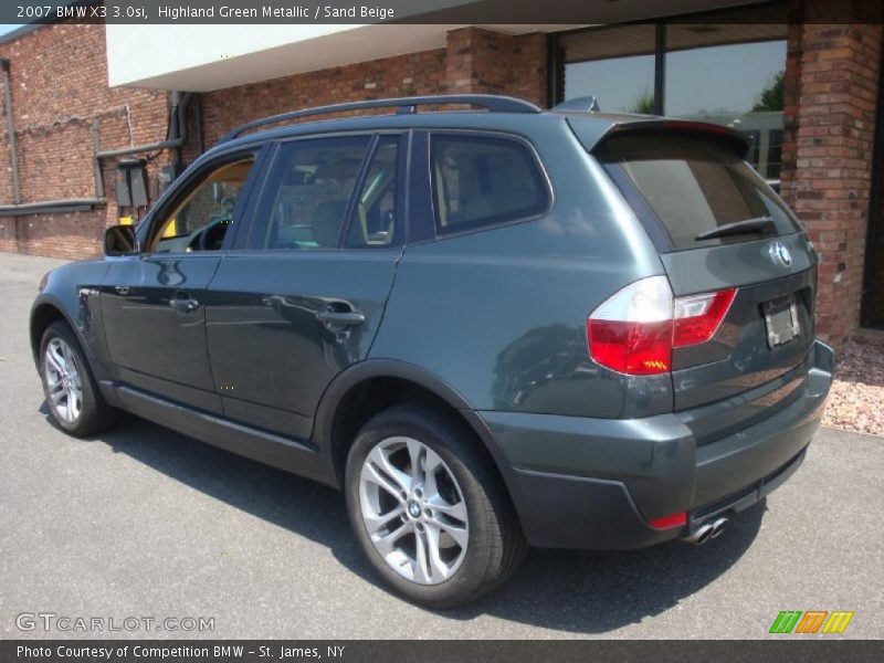 Highland Green Metallic / Sand Beige 2007 BMW X3 3.0si