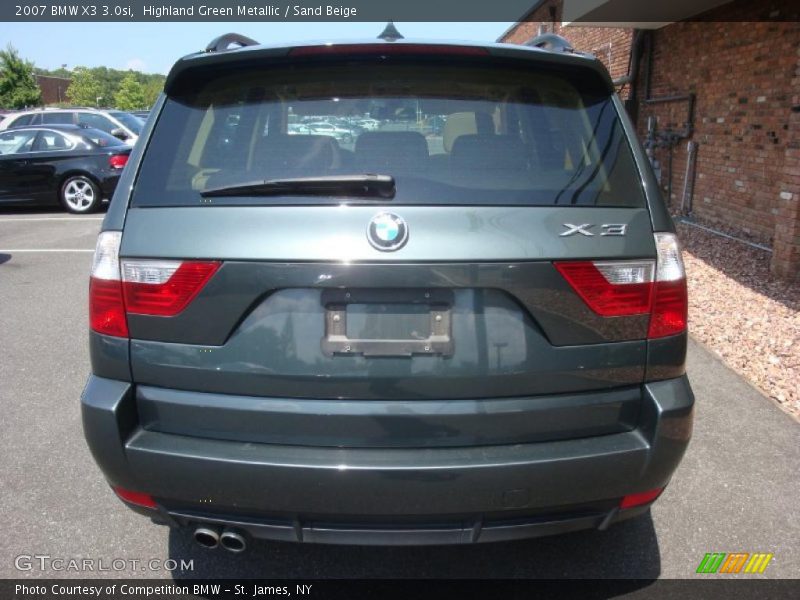 Highland Green Metallic / Sand Beige 2007 BMW X3 3.0si