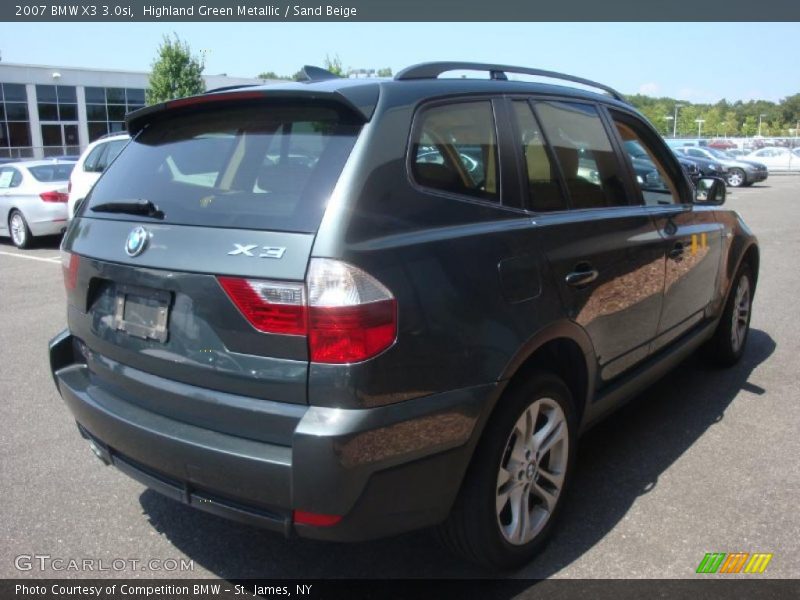 Highland Green Metallic / Sand Beige 2007 BMW X3 3.0si